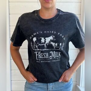 All Things Mama Design Acid Wash Grey Nursing Shirt sz L